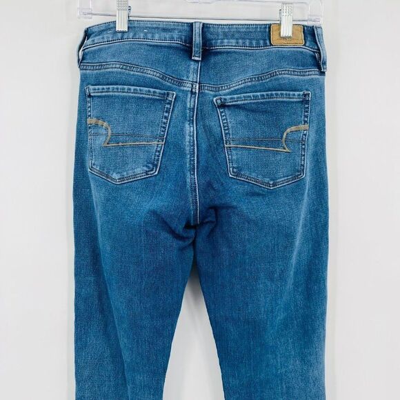 American Eagle Size 4 Medium Wash High Rise Jegging Skinny Jeans - Picture 7 of 9